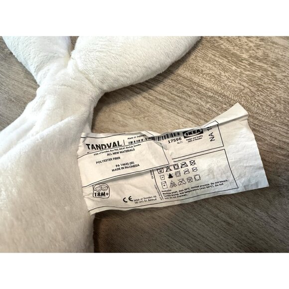 IKEA White Beluga Whale Plush Stuffed Animal Sewn Tandval Pillow 21” - Picture 3 of 4